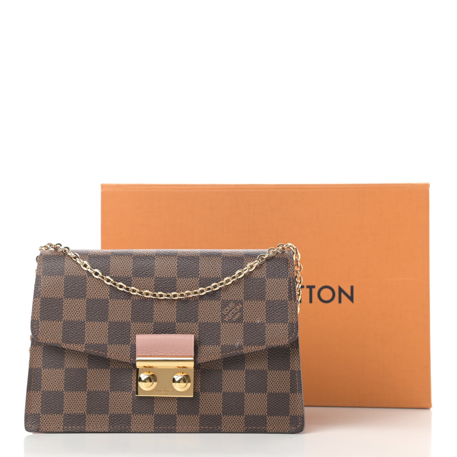 Louis Vuitton Damier Ebene Croisette Chain Wallet Magnolia 14 of 14