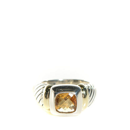 David Yurman Sterling Silver 14K Yellow Gold Citrine 7mm Noblesse Ring 54 7 1 of 5
