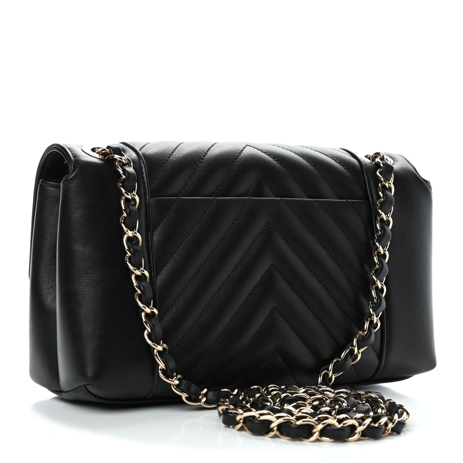 Chanel Calfskin Quilted Medium Daily Chevron Flap Black 2 of 4