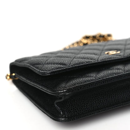 Chanel Caviar Quilted Wallet on Chain WOC Black 10 of 12