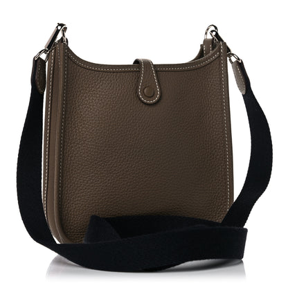 Hermes Taurillon Clemence Amazone Evelyne TPM Etoupe Bleu Indigo 3 of 11