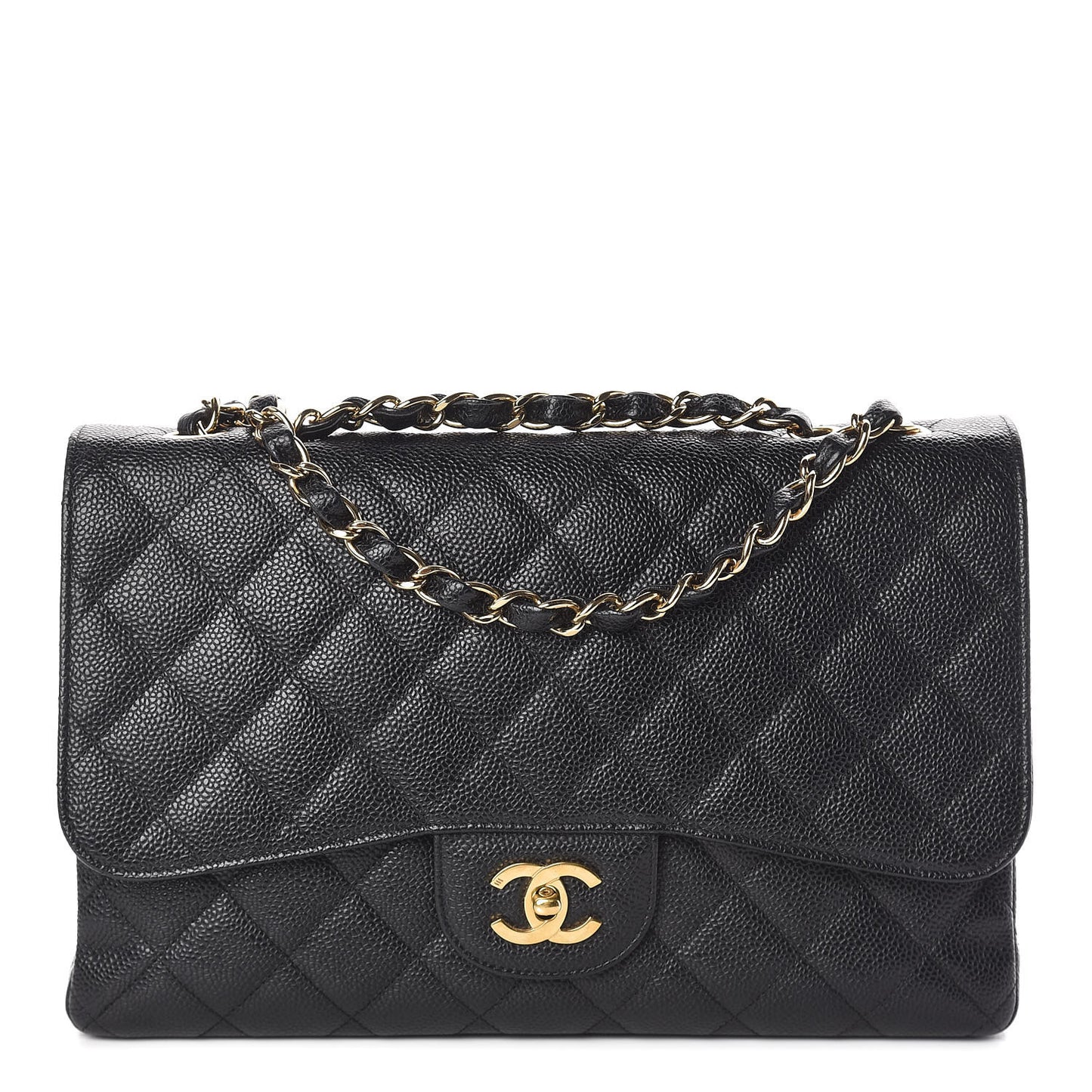 Caviar Quilted Jumbo Single Flap Black