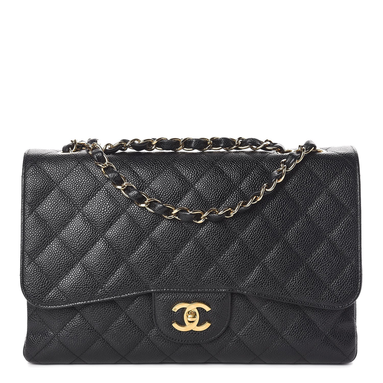 Chanel Caviar Quilted Jumbo Single Flap Black 1 of 12