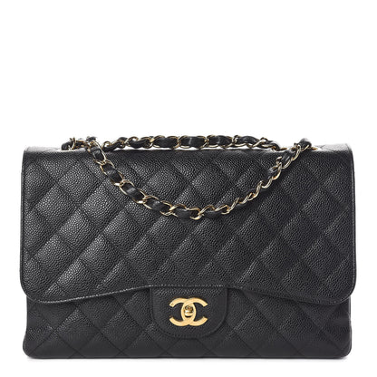 Chanel Caviar Quilted Jumbo Single Flap Black 1 of 12