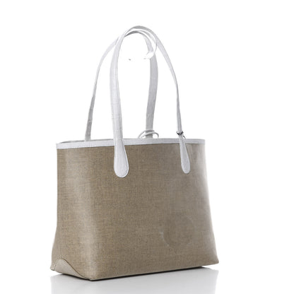 Nancy Gonzalez Linen Crocodile Erica Shopper Tote White 2 of 10