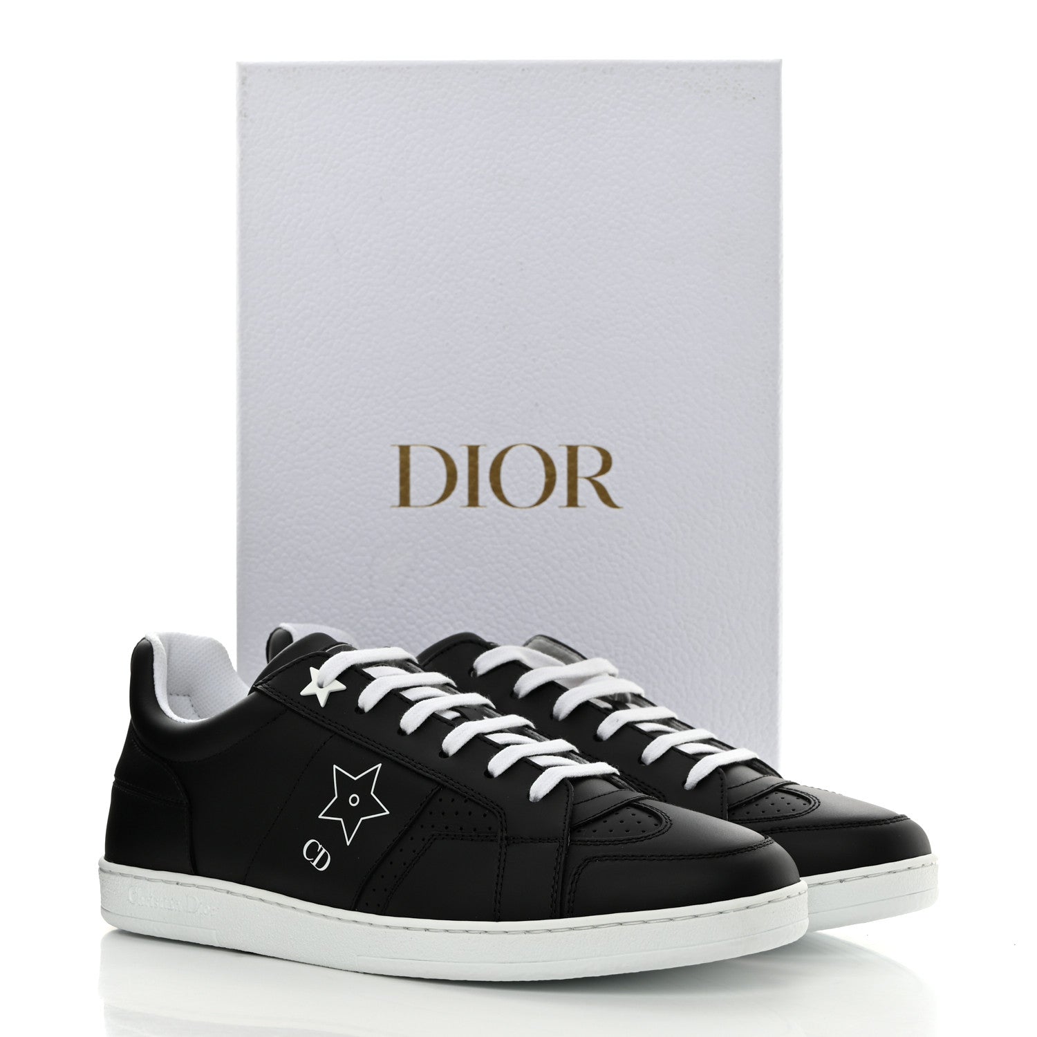 Christian Dior Calfskin Dior Star Ors Low Top Sneakers 39.5 Black 9 of 9