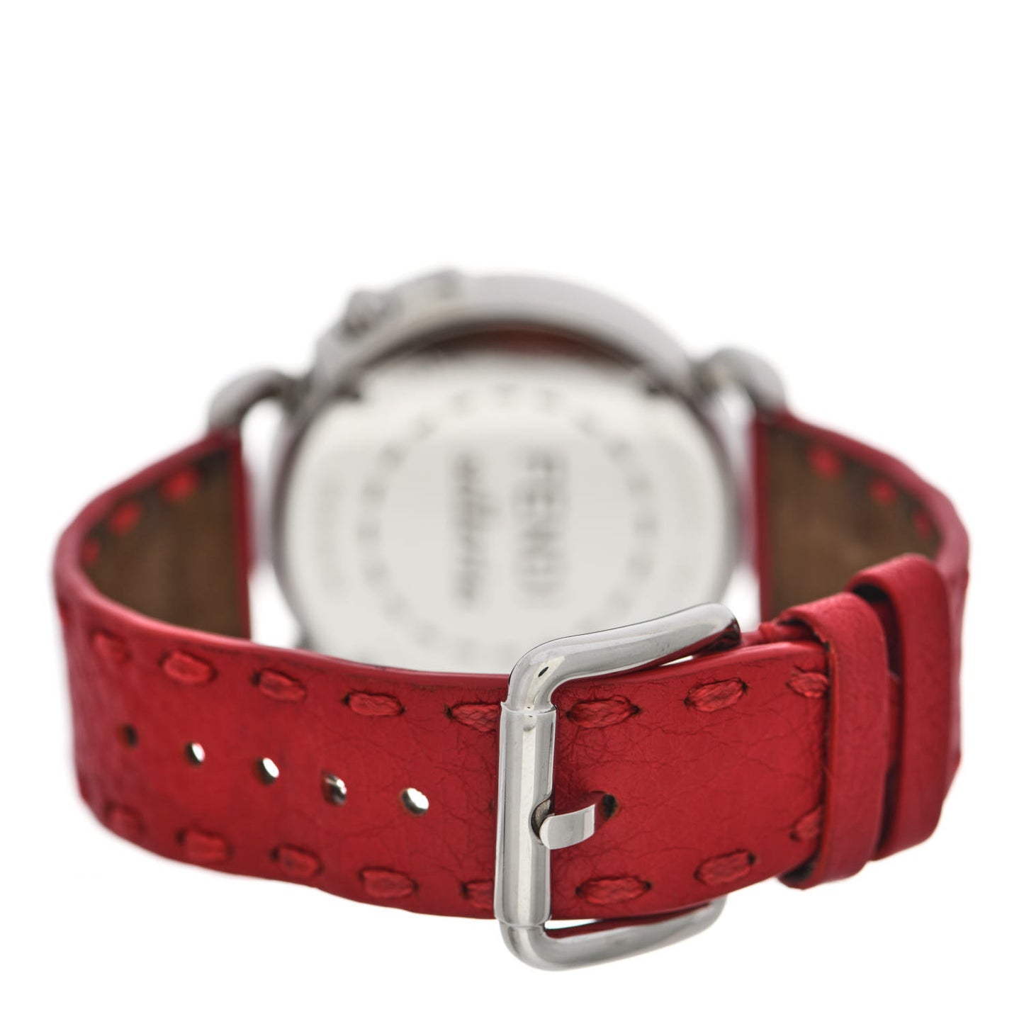Stainless Steel Calfskin Mother of Pearl 37mm Selleria Quartz Watch Red