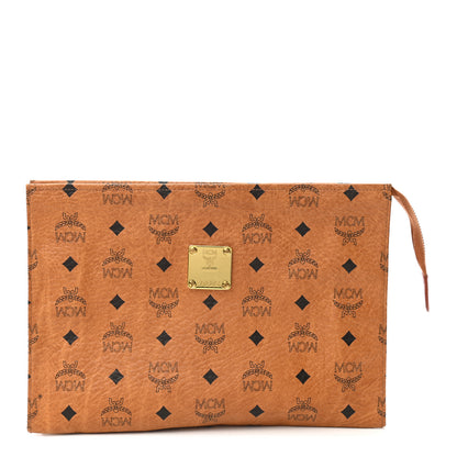 MCM Visetos Medium Zip Pouch Cognac 1 of 8