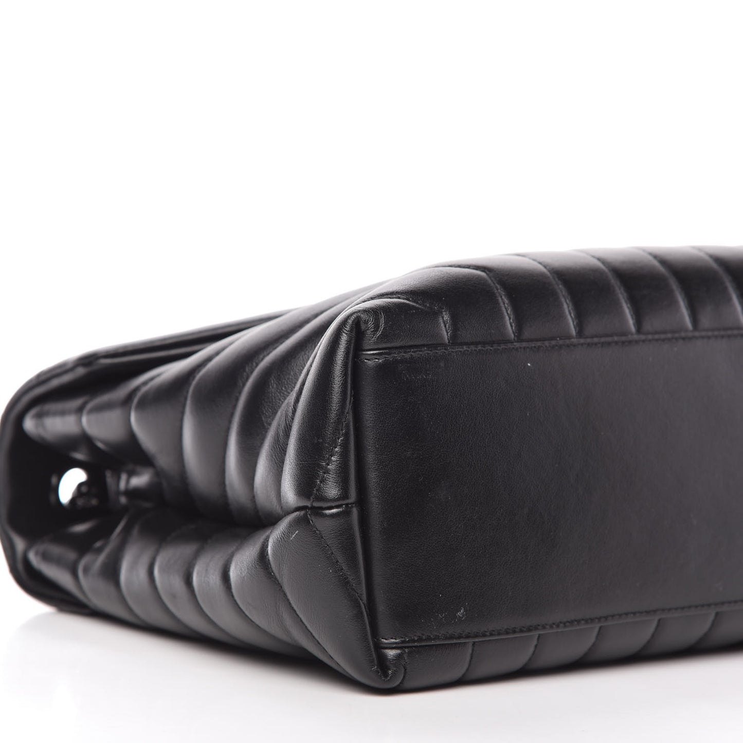 Calfskin Y Quilted Monogram Medium Loulou Chain Satchel Black