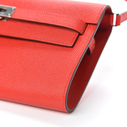 Hermes Epsom Verso Kelly Wallet To Go Rouge De Coeur Rose Extreme 8 of 9