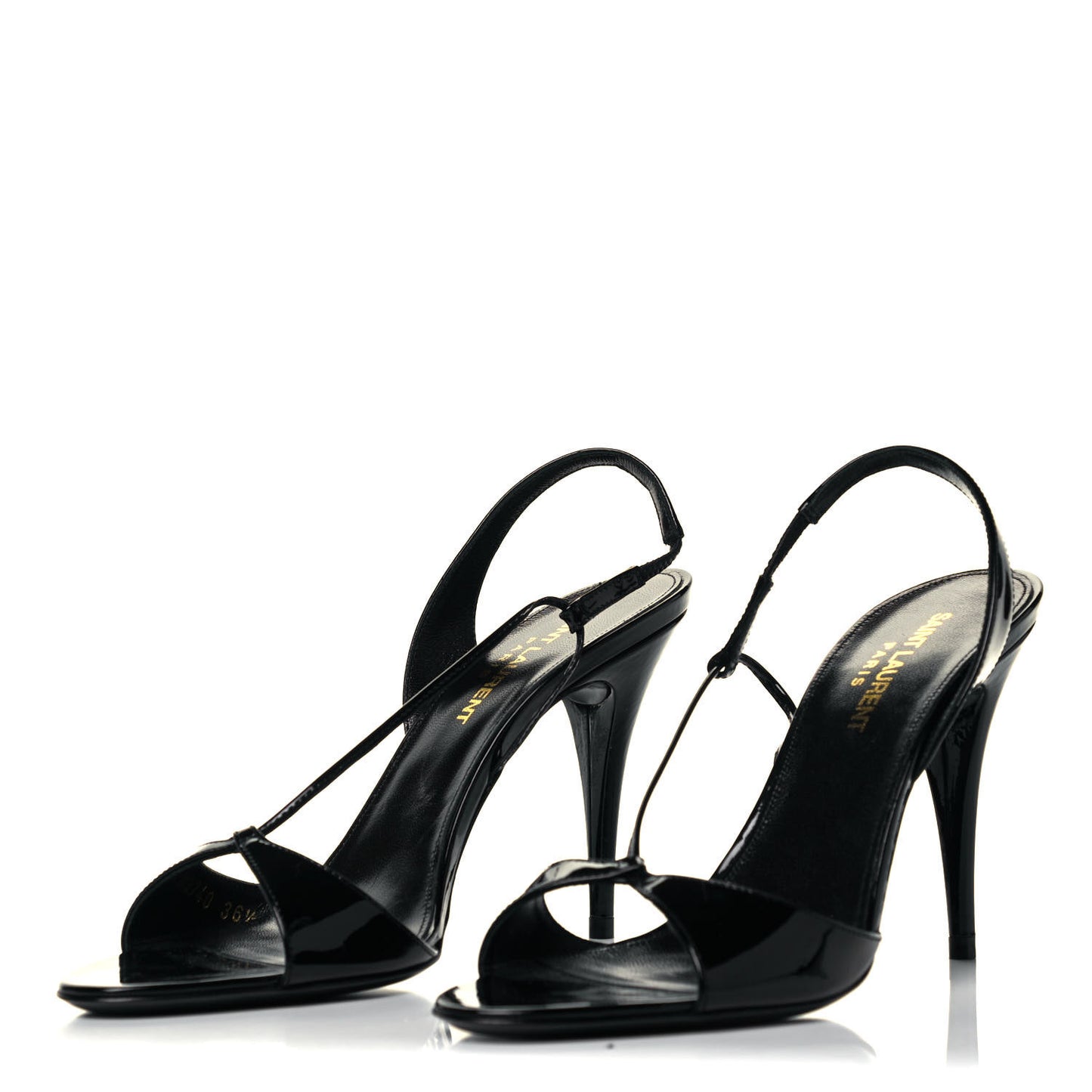 Patent Calfskin Anouk 110 Sandals 36.5 Black