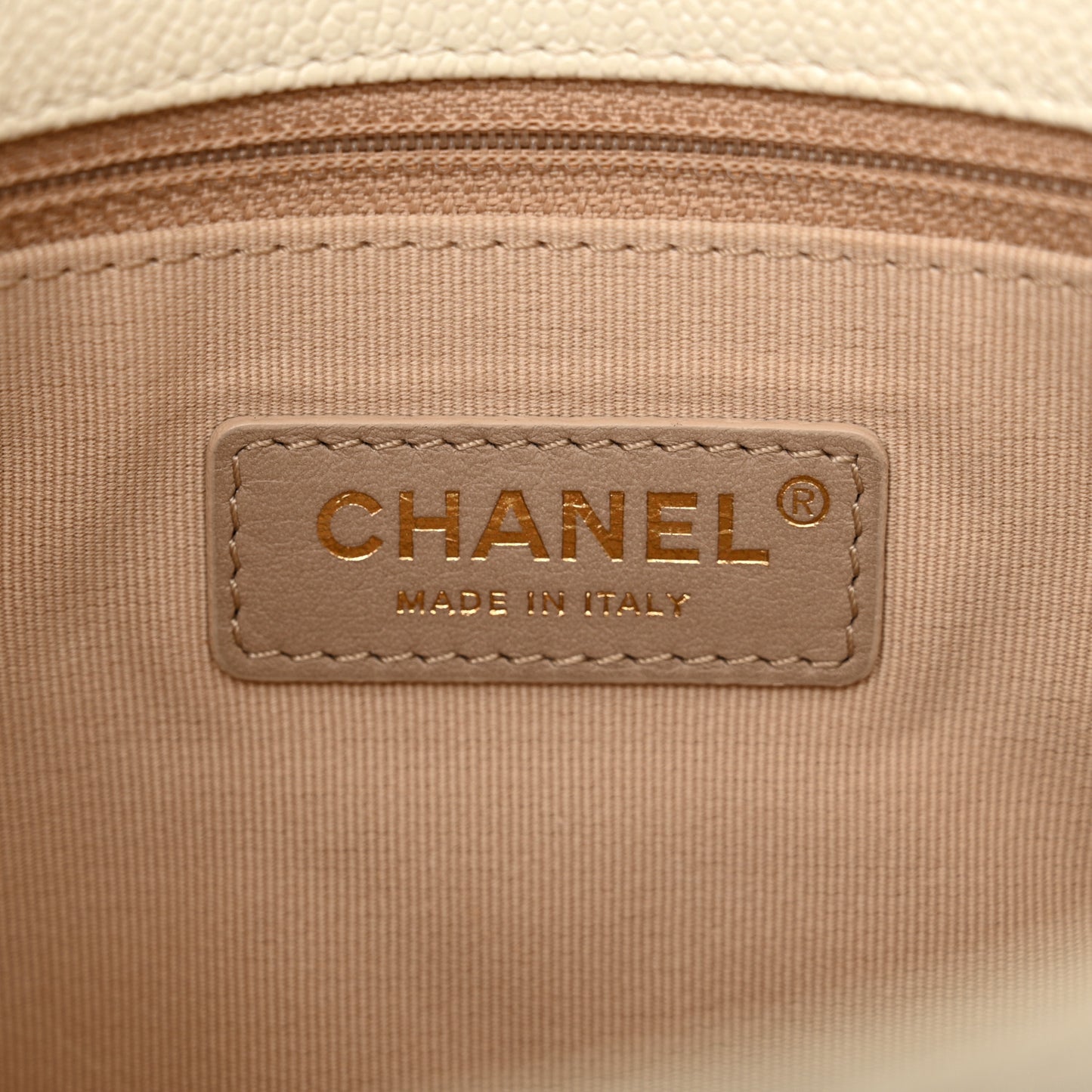 Shiny Caviar Quilted Small Chain Melody Flap White