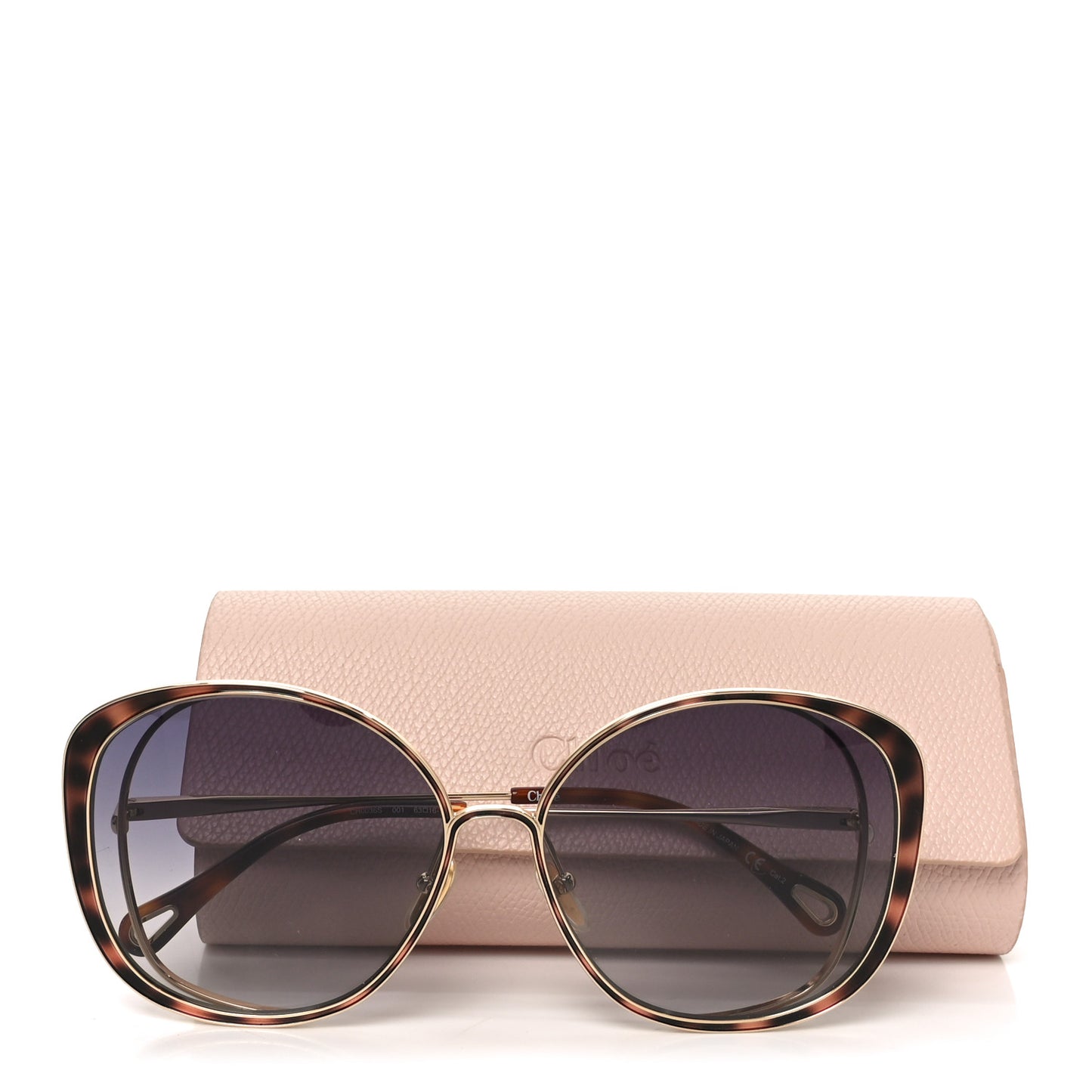 Oversized Round Novelty Sunglasses CH0036S Gold Havana