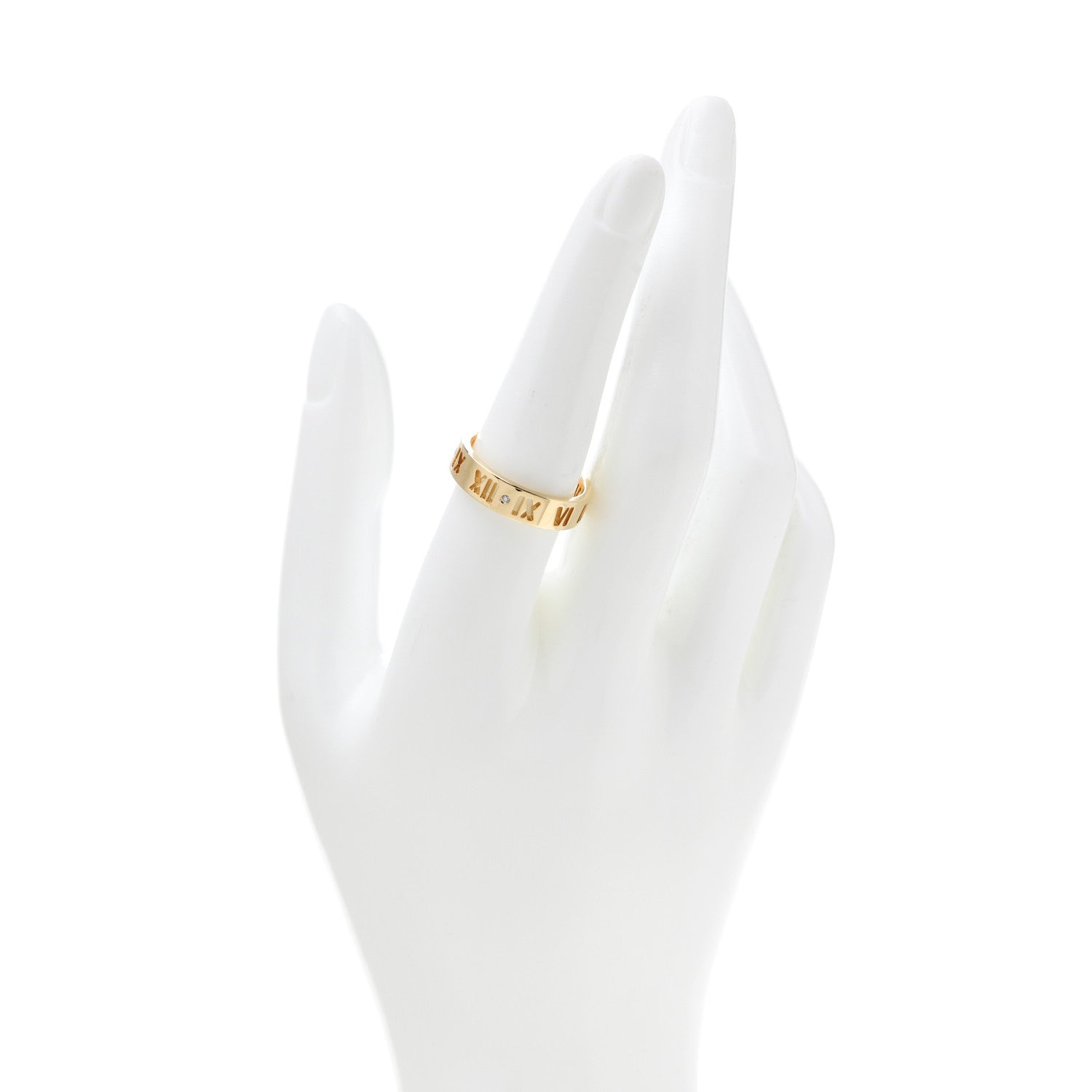 Tiffany 18K Yellow Gold Diamond Wide Atlas Pierced Ring 57 8 2 of 5