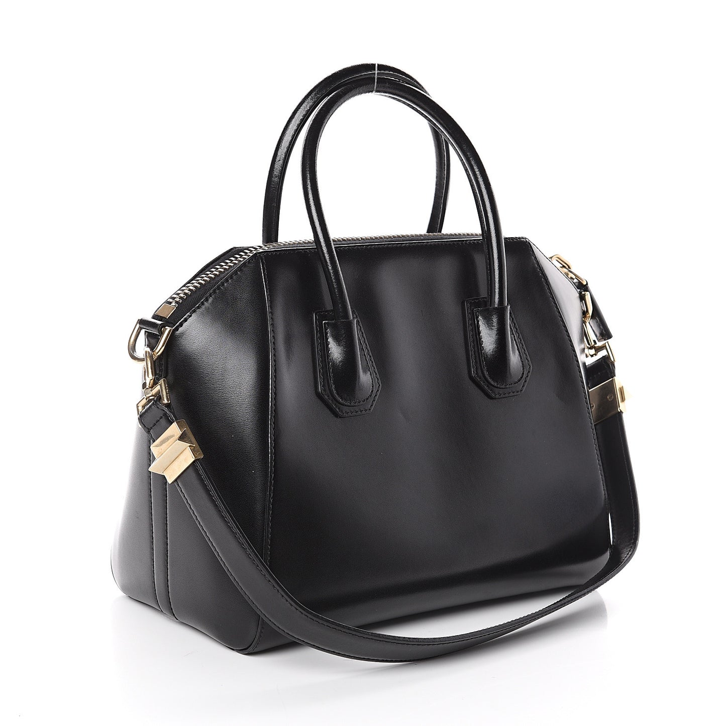 Shiny Lord Calfskin Small Antigona Black