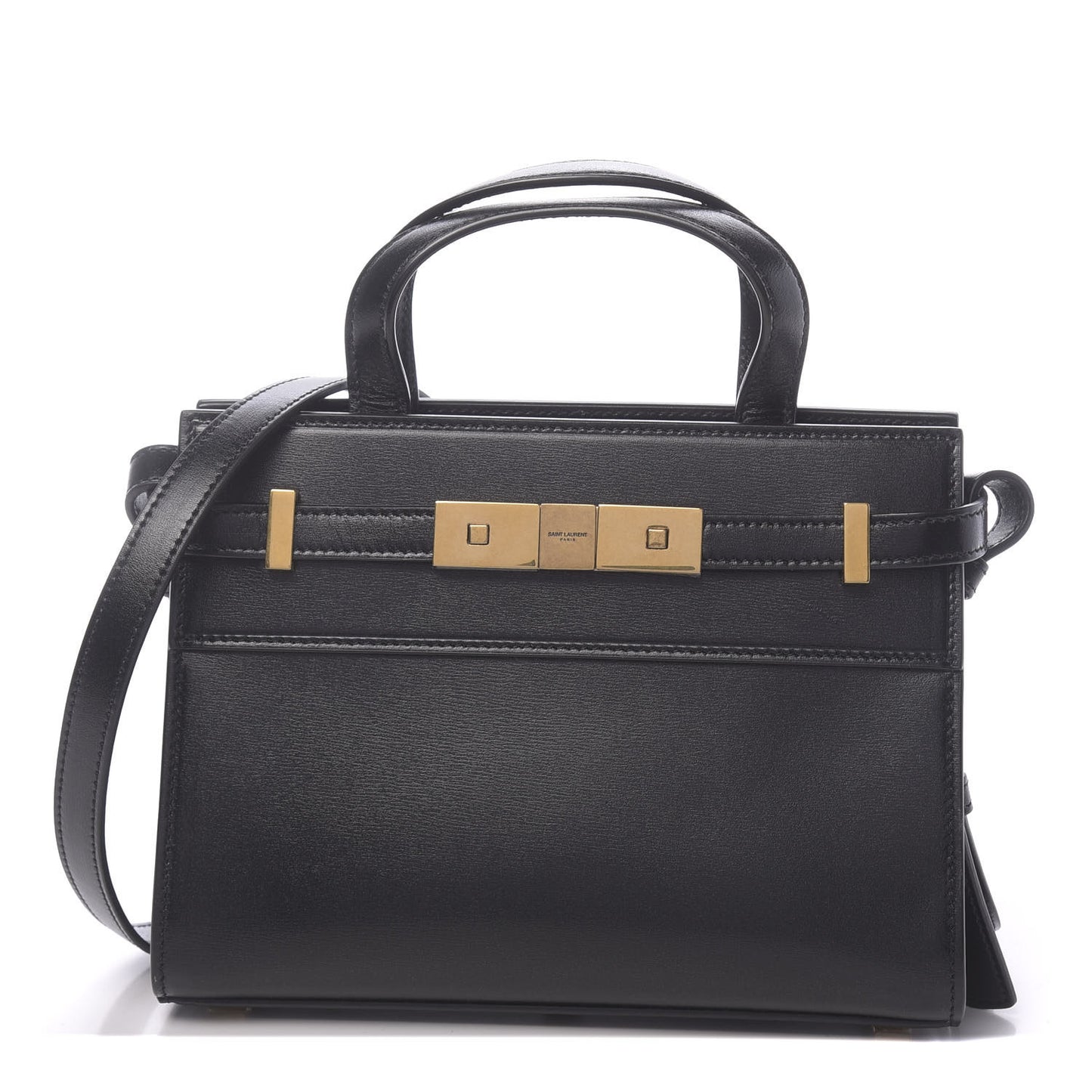 Smooth Calfskin Manhattan Nano Shopper Tote Black