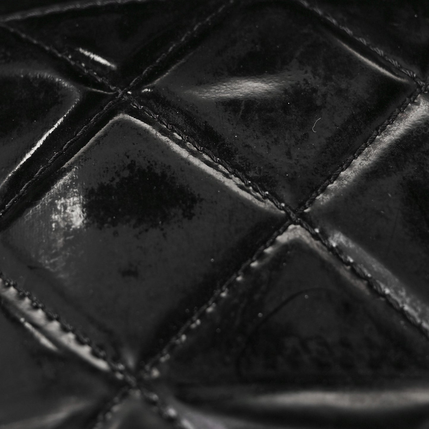 Vinyl Quilted In The Business Flap Bag Black
