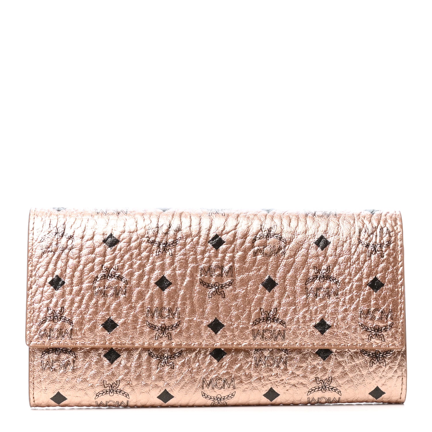MCM Visetos Continental Flap Wallet Champagne Gold 1 of 7