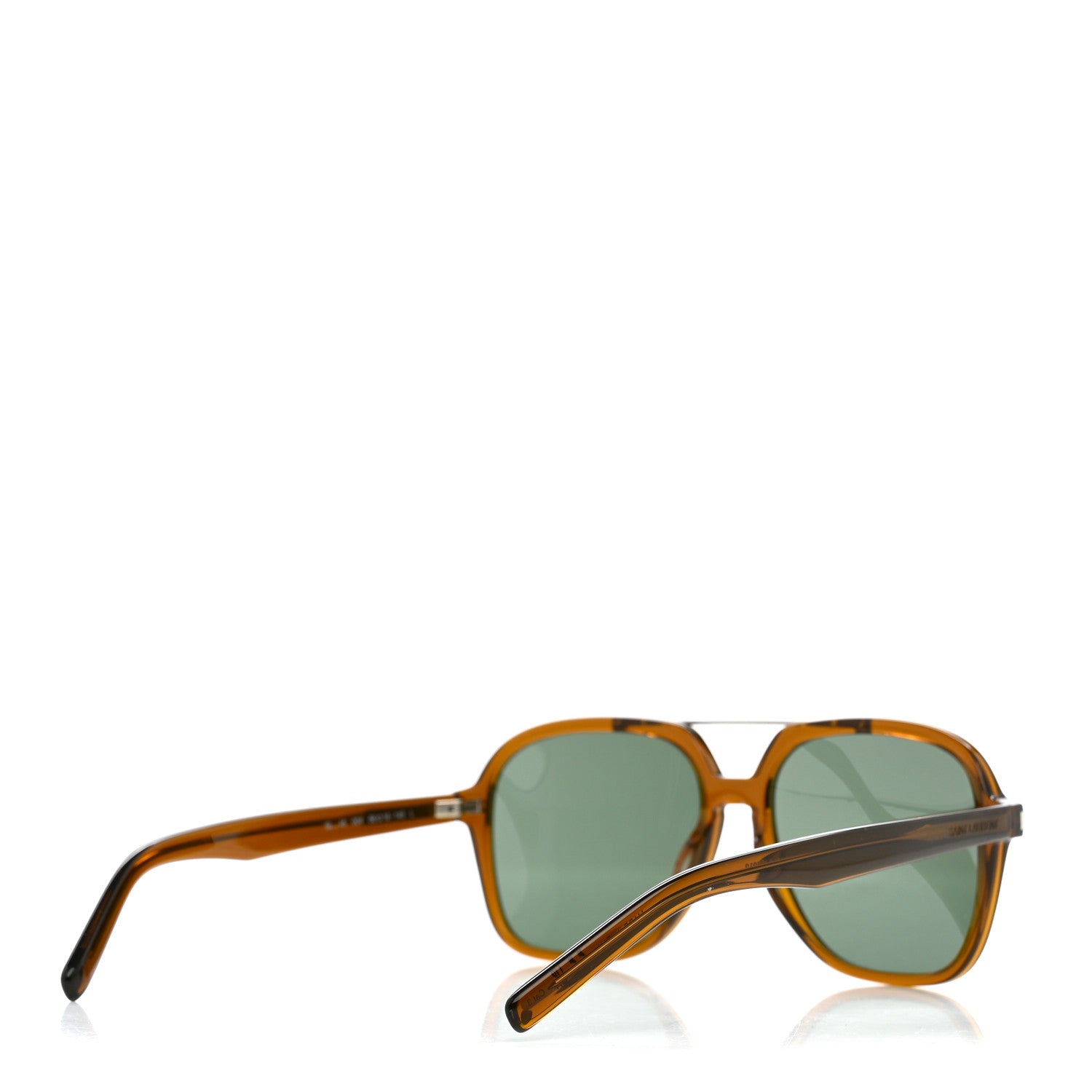 Saint Laurent Acetate Geometric Aviator Sunglasses SL 545 Brown Green 4 of 8