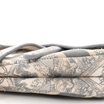 Christian Dior Canvas Embroidered Toile de Jouy Saddle Bag Gray 10 of 11