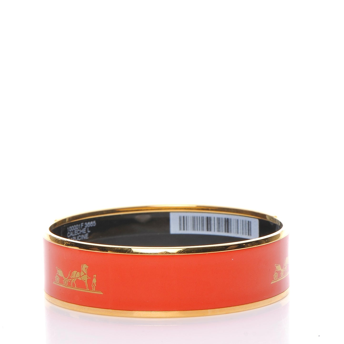 Enamel Printed Wide Caleche Bracelet 65 Capucine
