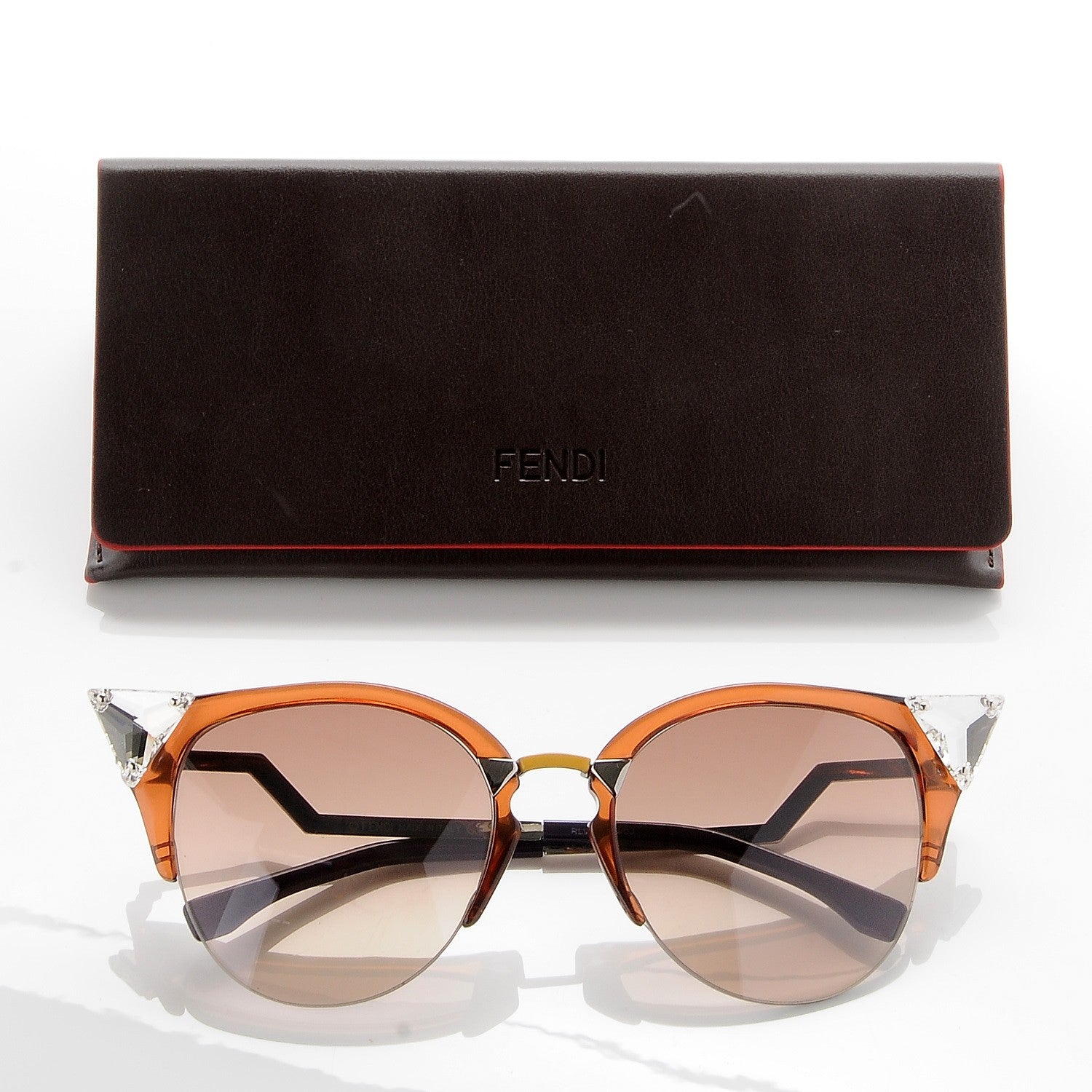 Fendi Iridia Cat Eye Sunglasses FF 0041/S Brown 9 of 9