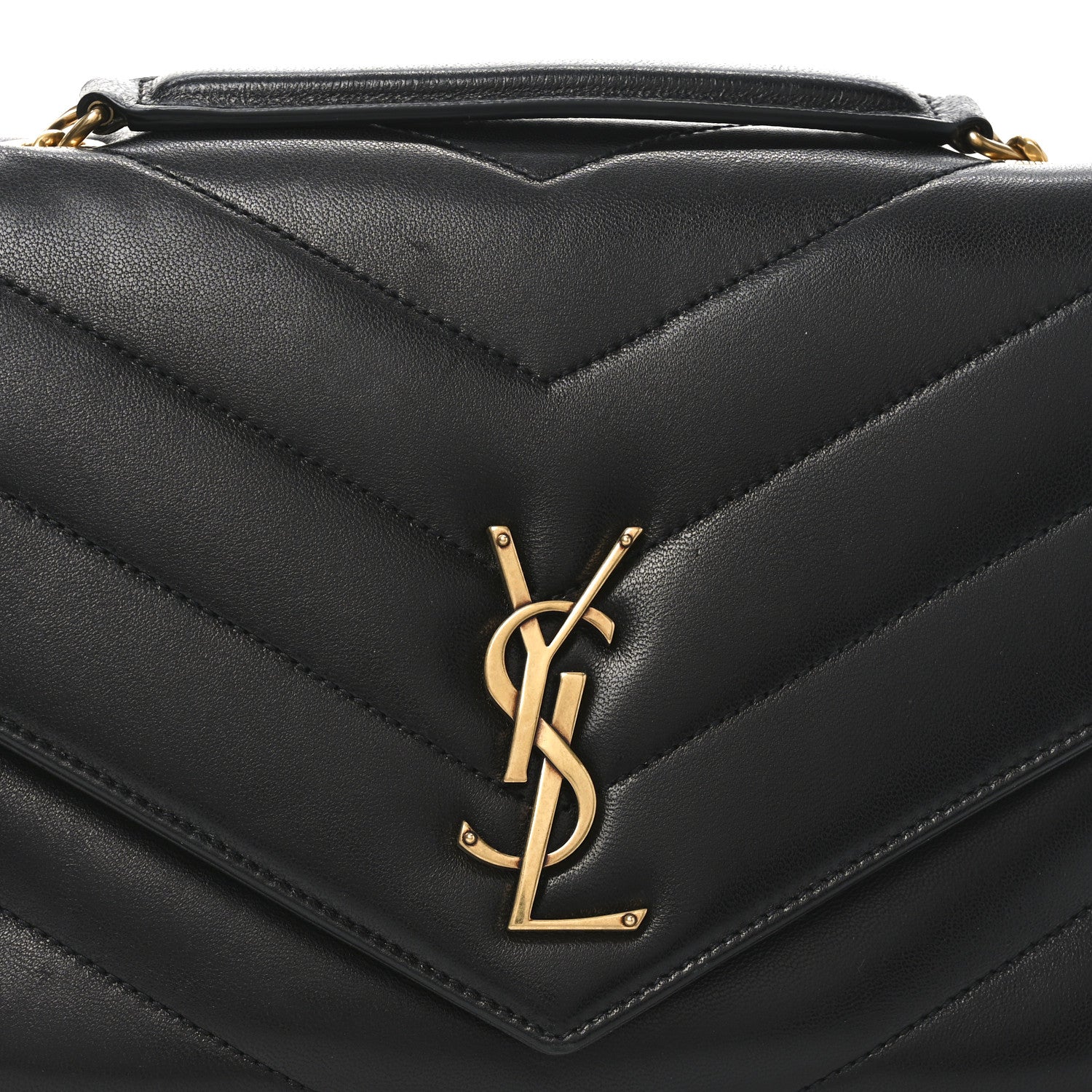 Saint Laurent Lambskin Matelasse Chevron Medium Loulou Black 7 of 9