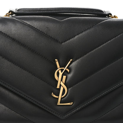 Saint Laurent Lambskin Matelasse Chevron Medium Loulou Black 7 of 9