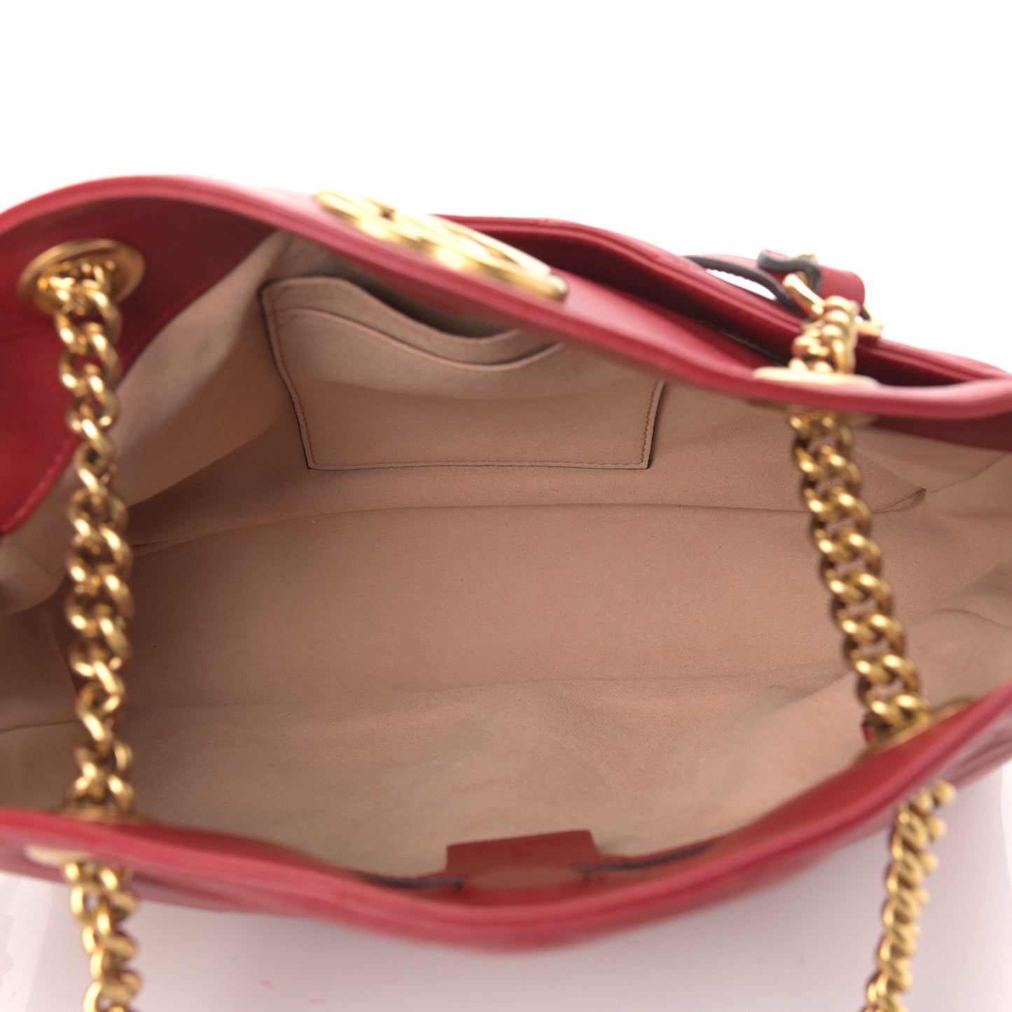 Calfskin Matelasse Medium GG Marmont Open Top Shoulder Bag Hibiscus Red