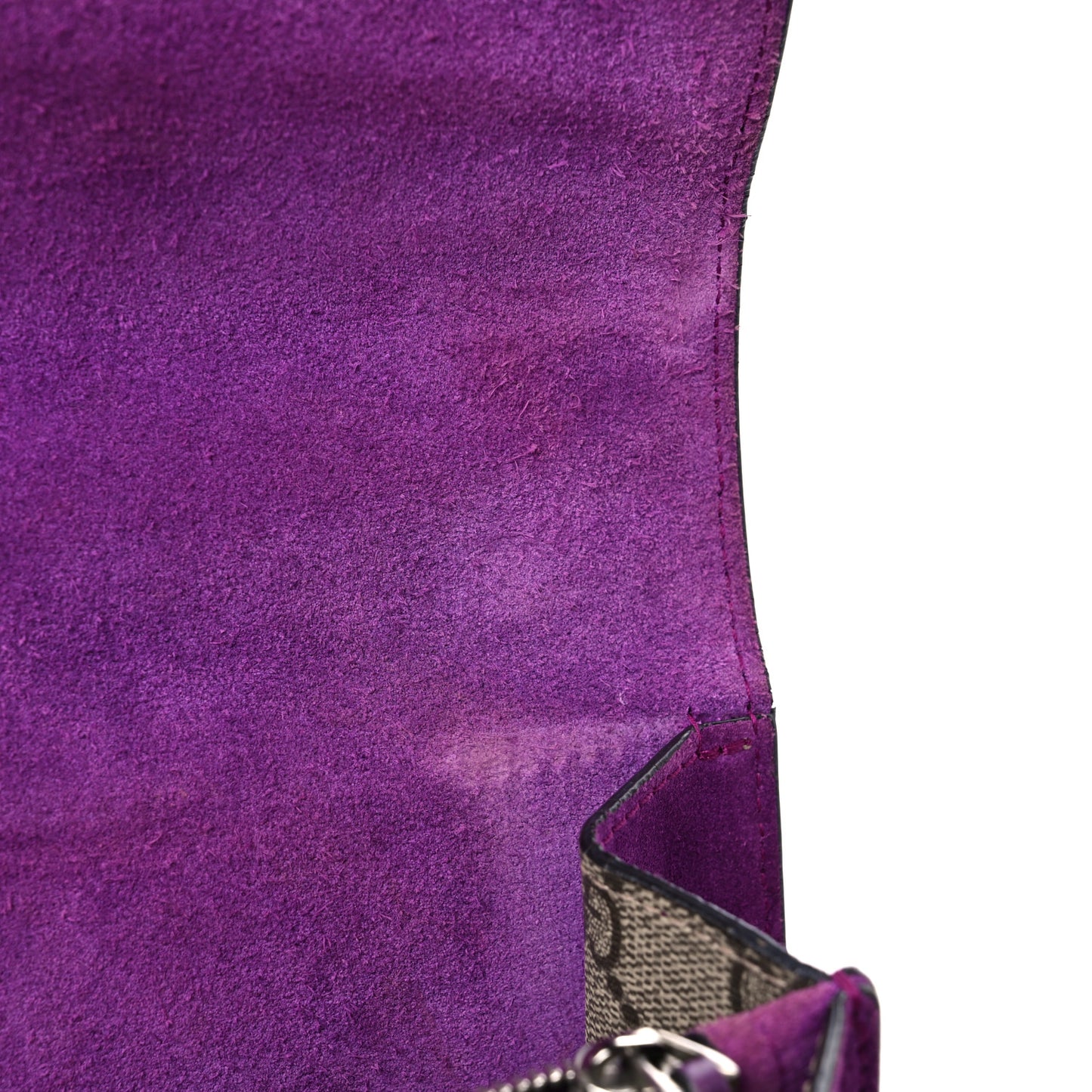 GG Supreme Monogram Embroidered Small Dionysus Shoulder Bag Purple