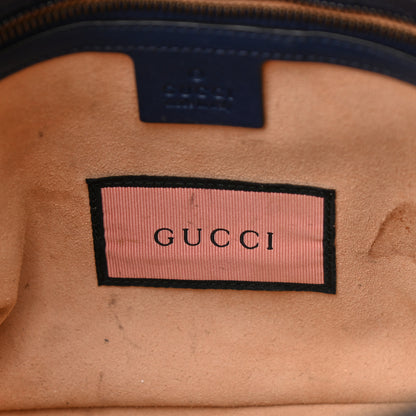 Gucci Calfskin Matelasse GucciGhost Medium GG Marmont Chain Shoulder Bag Blue Agata Hibiscus Red 12 of 14