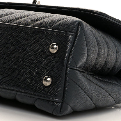 Chanel Caviar Chevron Quilted Mini Coco Handle Flap Black 10 of 11