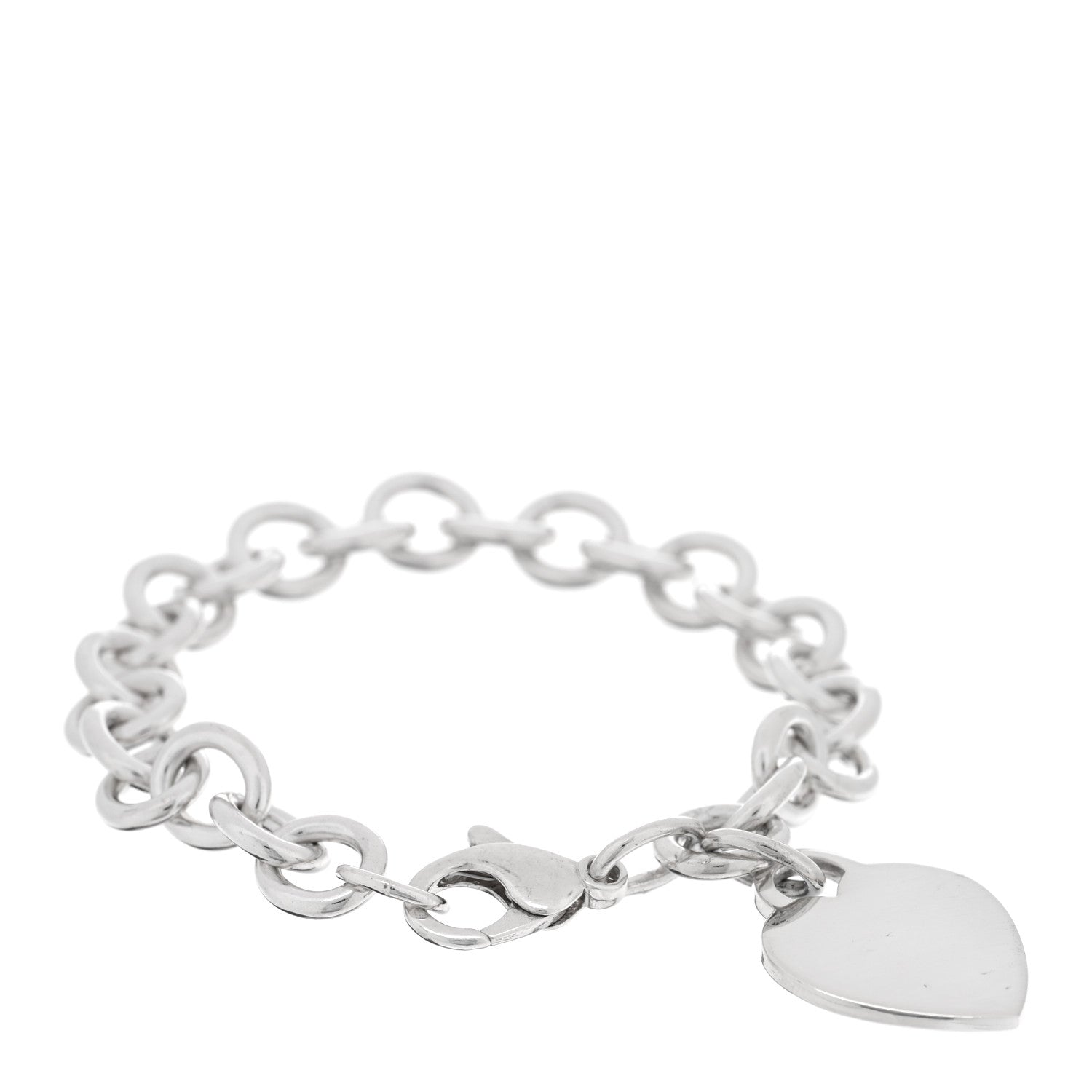 Tiffany Sterling Silver Heart Tag Charm Bracelet 1 of 3