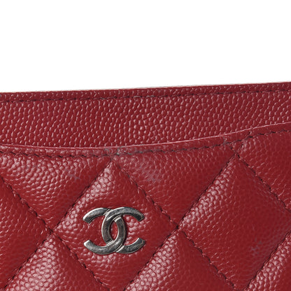 Chanel Caviar Quilted CC Card Holder Dark Red 9 of 11