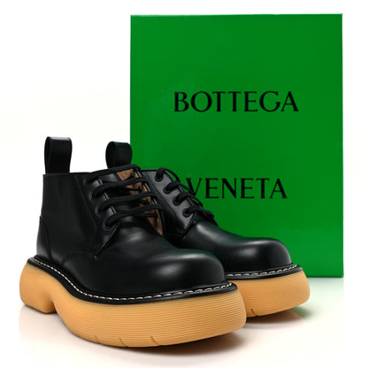 Bottega Veneta Calfskin Mens The Swell Lace Up Ankle Boots 40 Black Natural Rubber 8 of 8