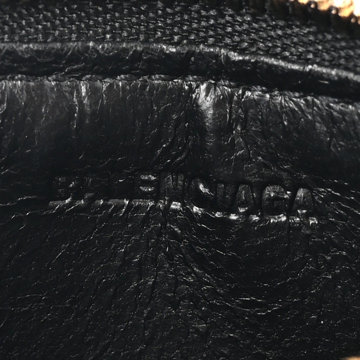 Balenciaga Shiny Calfskin Crocodile Embossed Neo Classic Long Coin Case Card Holder on Strap Black 8 of 9