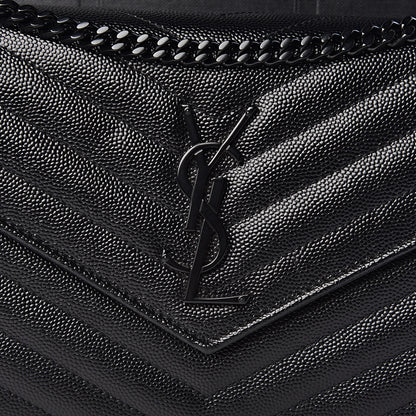 Saint Laurent Grain De Poudre Matelasse Chevron Monogram Chain Wallet Black 7 of 10