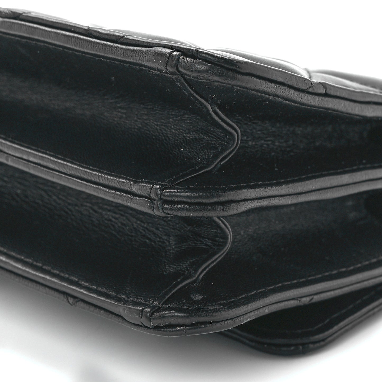 Lambskin Quilted Chain Top Handle Clutch With Chain Black