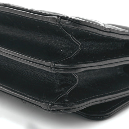 Chanel Lambskin Quilted Chain Top Handle Clutch With Chain Black 12 of 13