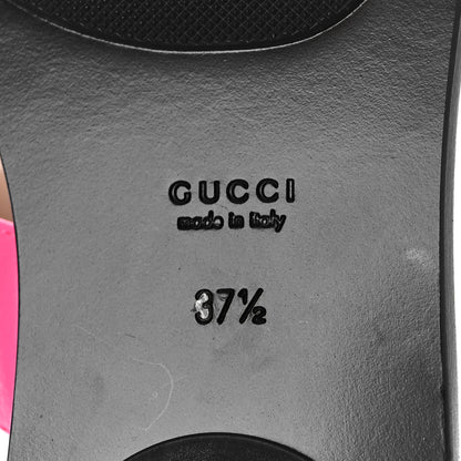 Gucci Calfskin GG Marmont Thong Sandals 37.5 Fuxia Fluo 7 of 9