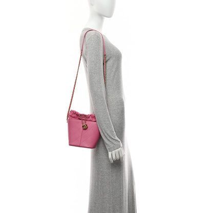 Chanel Calfskin Small CC Chain Bucket Drawstring Bag Pink 2 of 10