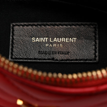 Saint Laurent Calfskin Matelasse Chevron Monogram A5 Wristlet Bandana Red 7 of 10