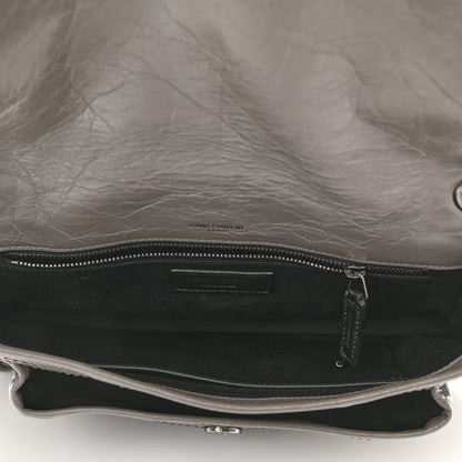 Saint Laurent Crinkled Calfskin Matelasse Monogram Medium Niki Chain Satchel Fog 5 of 9