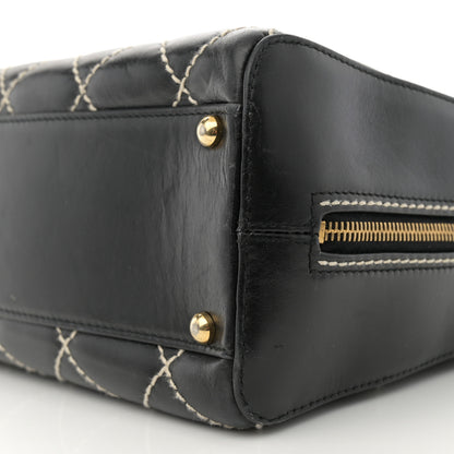 Chanel Calfskin Contrast Stitch Surpique Bowler Black 10 of 14