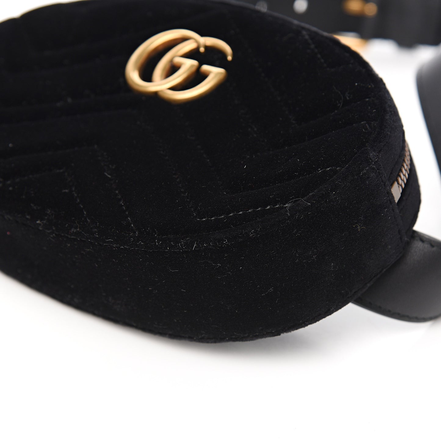 Velvet Matelasse GG Marmont Belt Bag 85 34 Black