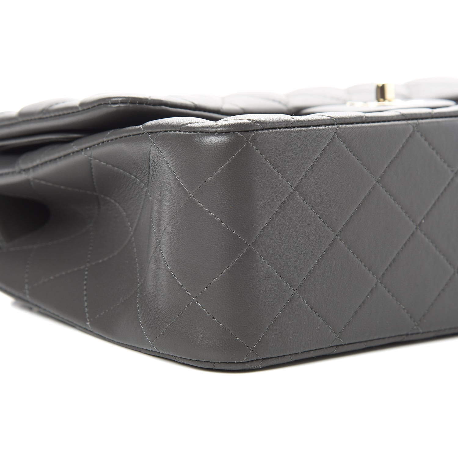 Chanel Lambskin Quilted Jumbo Double Flap Grey 9 of 11