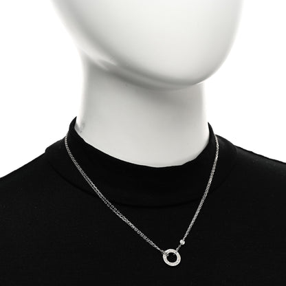 Cartier 18K White Gold 2 Diamond LOVE Necklace 2 of 4