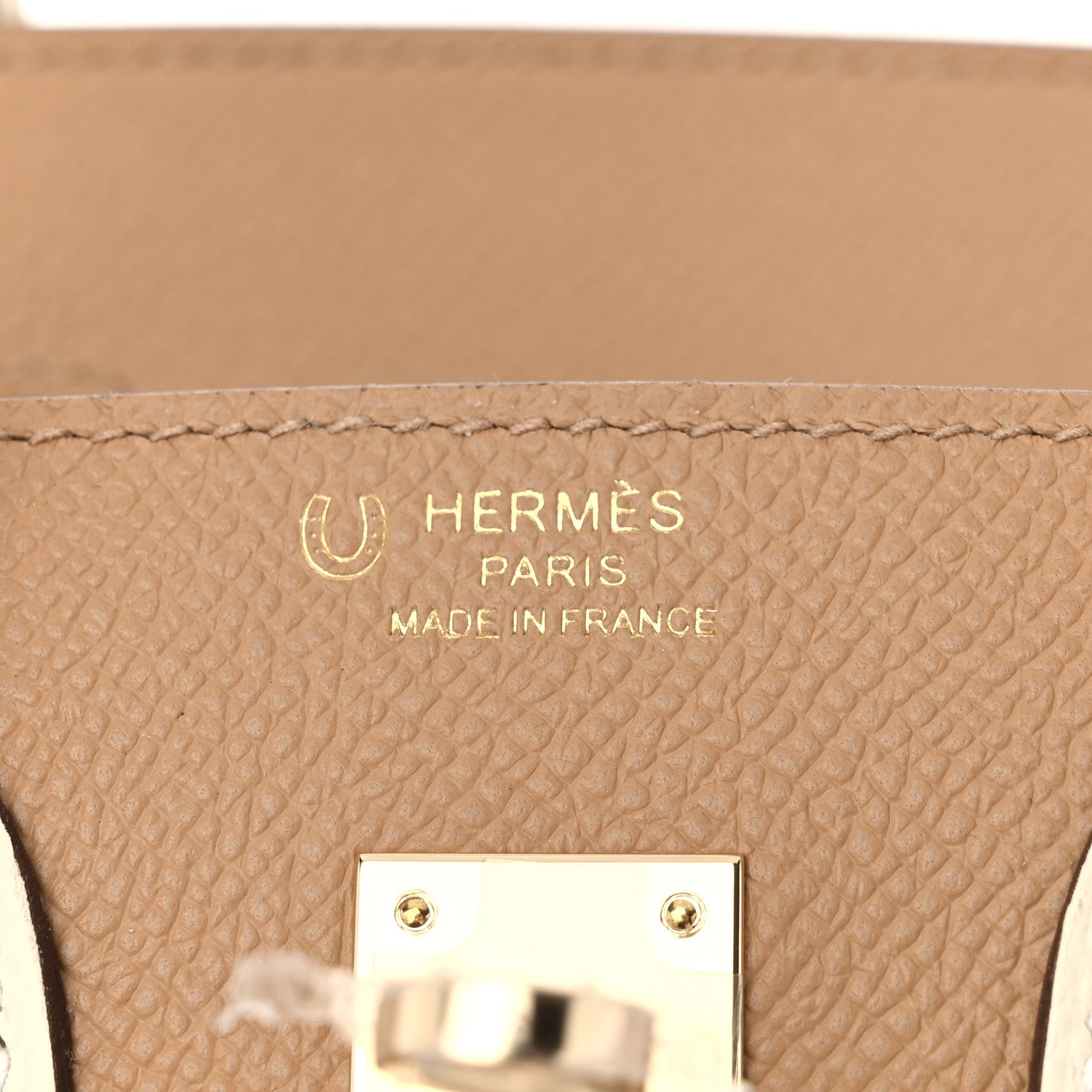 Hermes Epsom Horseshoe Birkin Sellier 25 Biscuit Nata 6 of 11