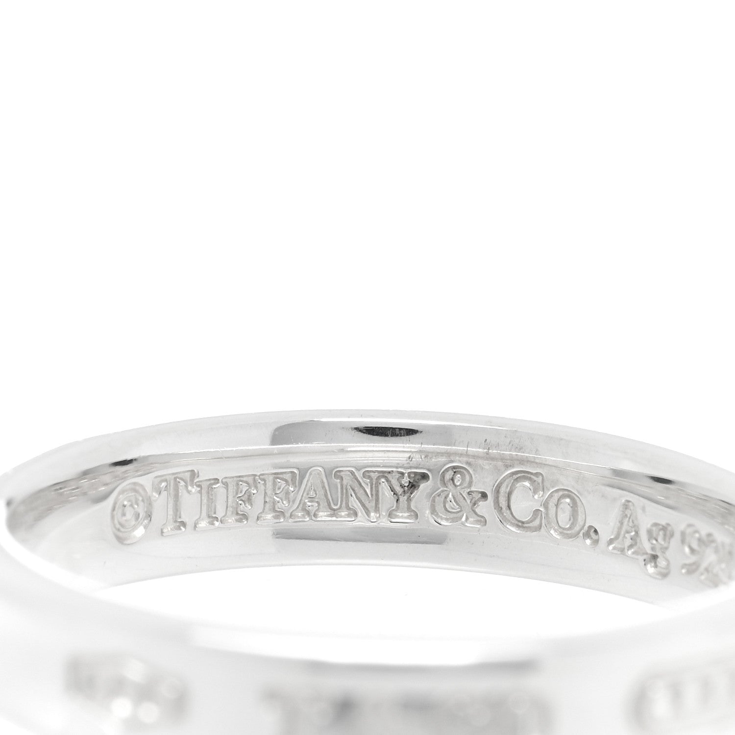 Tiffany Sterling Silver Narrow 1837 Band Ring 60 9 4 of 5