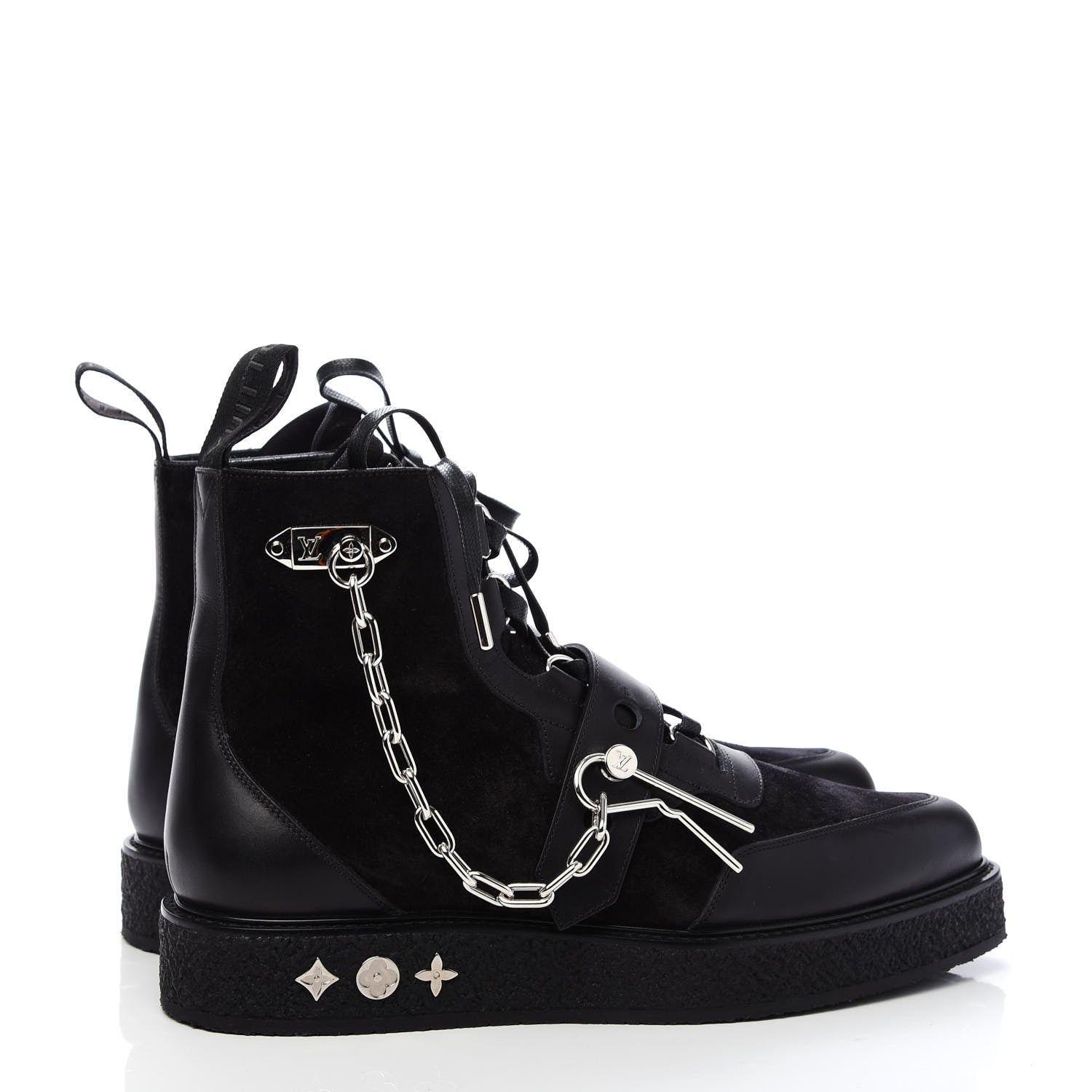 Louis Vuitton Calfskin Suede Mens Creeper Ankle Boots 9.5 Black 4 of 8